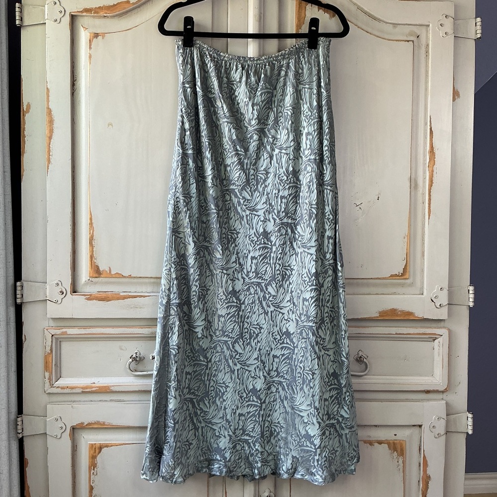 Carole Little Vintage Silk Burnout Midi Skirt Made In USA - Picture 2 of 9